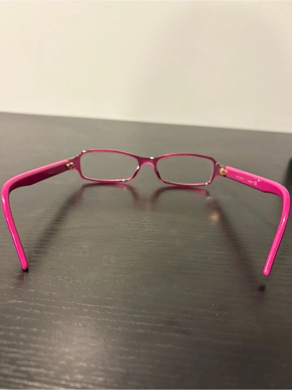 Vintage Gucci GG 2568 PR3 Rectangular Eyeglass Frames Pink Italy Y2K